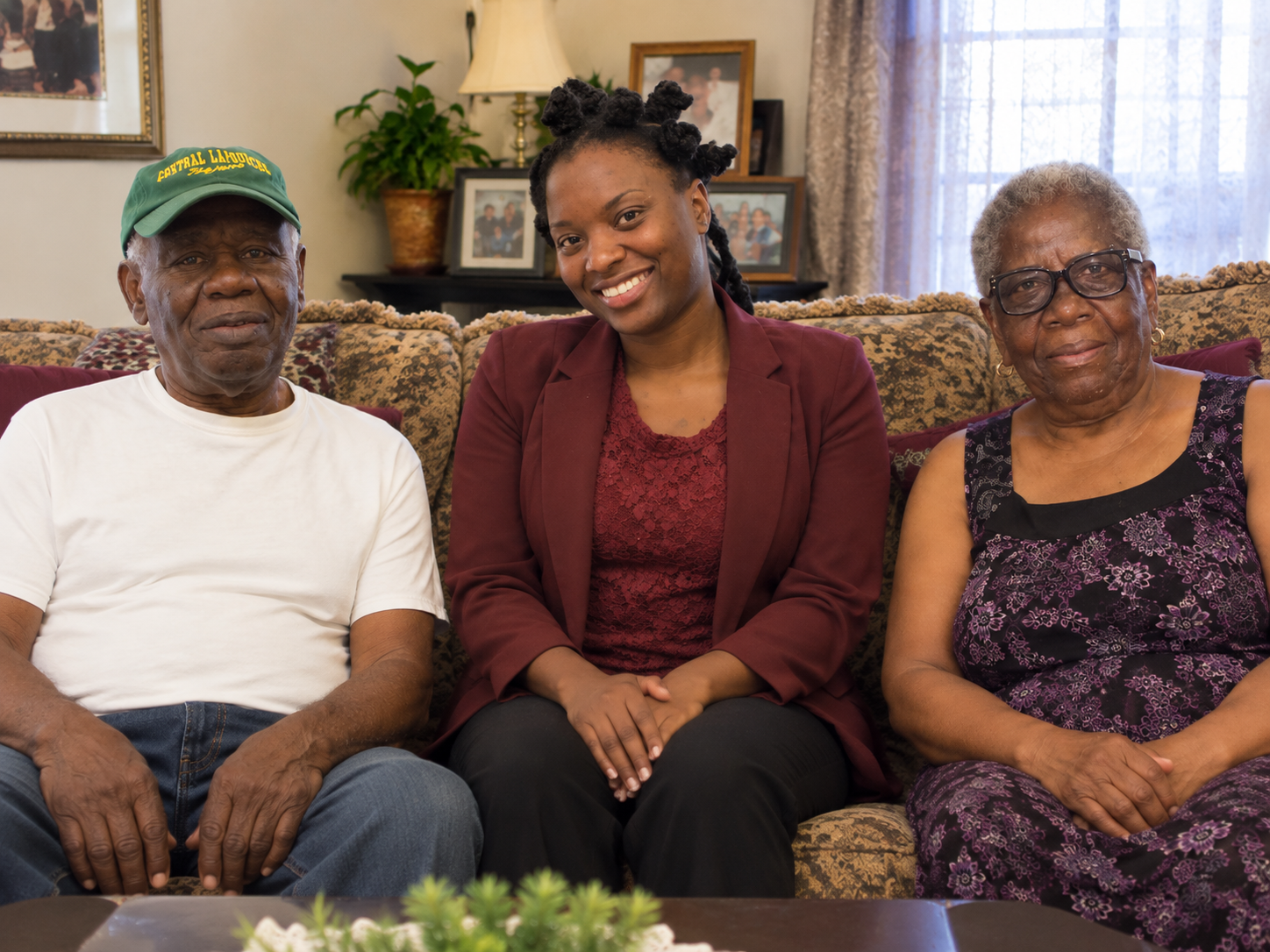 Ms. Williams with members of the Dodds family at their home